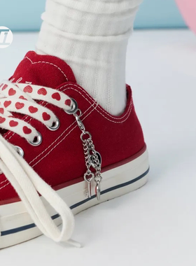 匡威All Star春季新品挚爱同心系列情人节挂饰女板鞋红色 A19057C