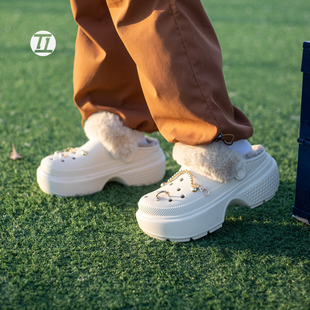 卡骆驰/CROCS 雪屋暖棉Clog冬季加绒增高休闲鞋 208546-160