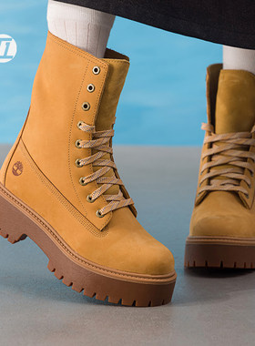 TIMBERLAND添柏岚踢不烂女子秋季新款增高厚底休闲高帮靴A5SAH754