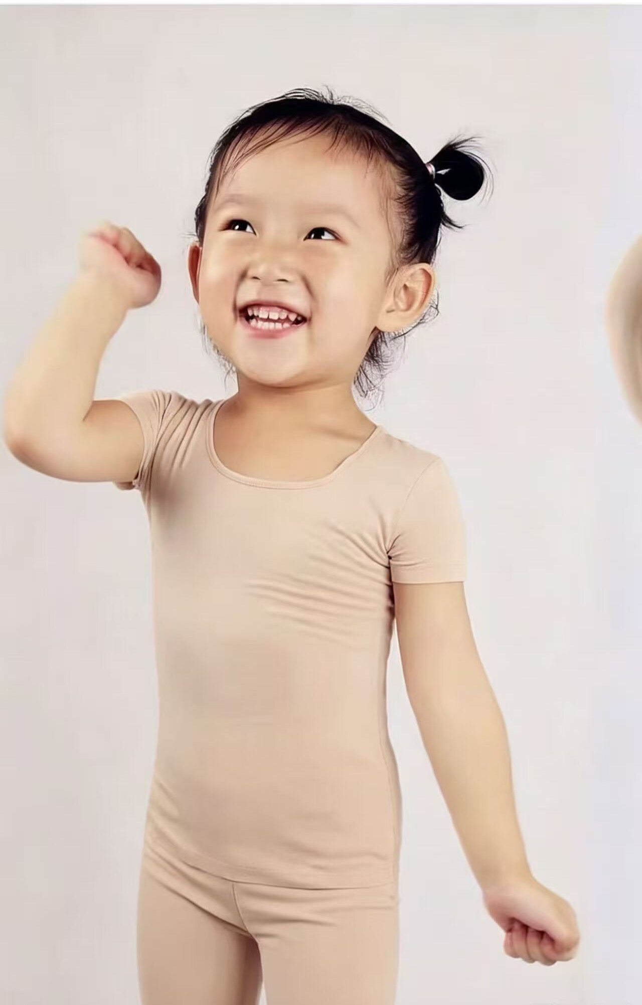女童六一演出舞蹈打底衫夏季莫代尔棉随心裁短袖背心紧身衣练功服