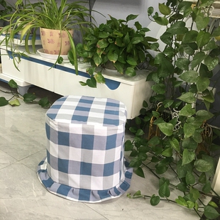 全棉帆布钢琴凳套椅套条纹正方体板凳套布艺化妆凳罩套小脚凳布罩