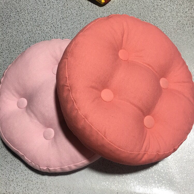 亚麻布艺垫圆形海绵石凳罩子