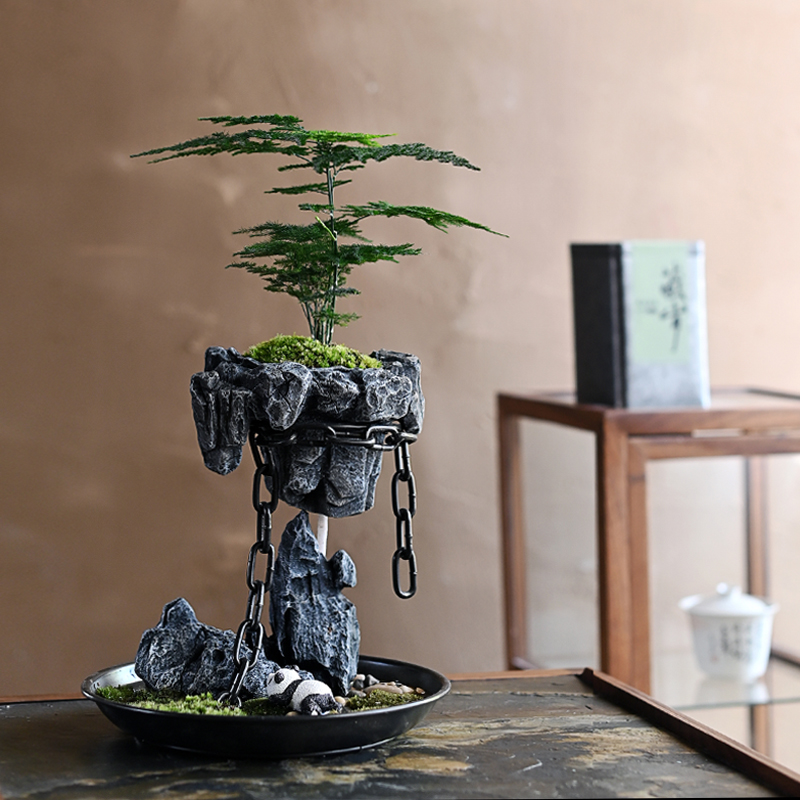 简约铁艺新中式绿植盆景