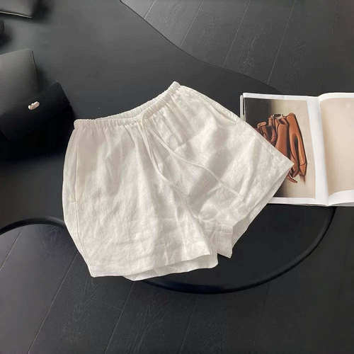 【送运费险】白色亚麻短裤女