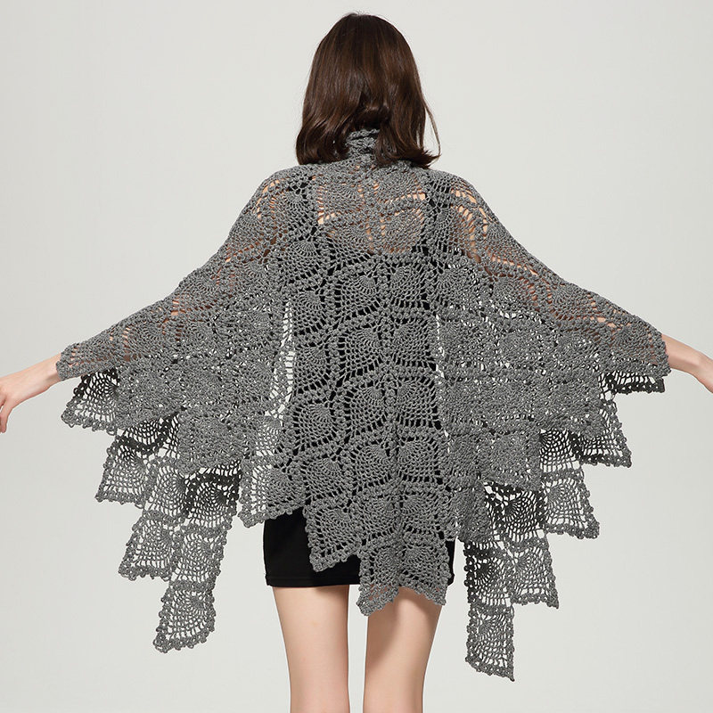 2025纯羊毛围巾女 冬季超长款针织加厚披肩两用灰色优雅原创柔软