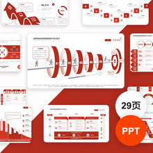 红色高级商务感工作汇报营销矩阵方案逻辑表格数据主题PPT模板