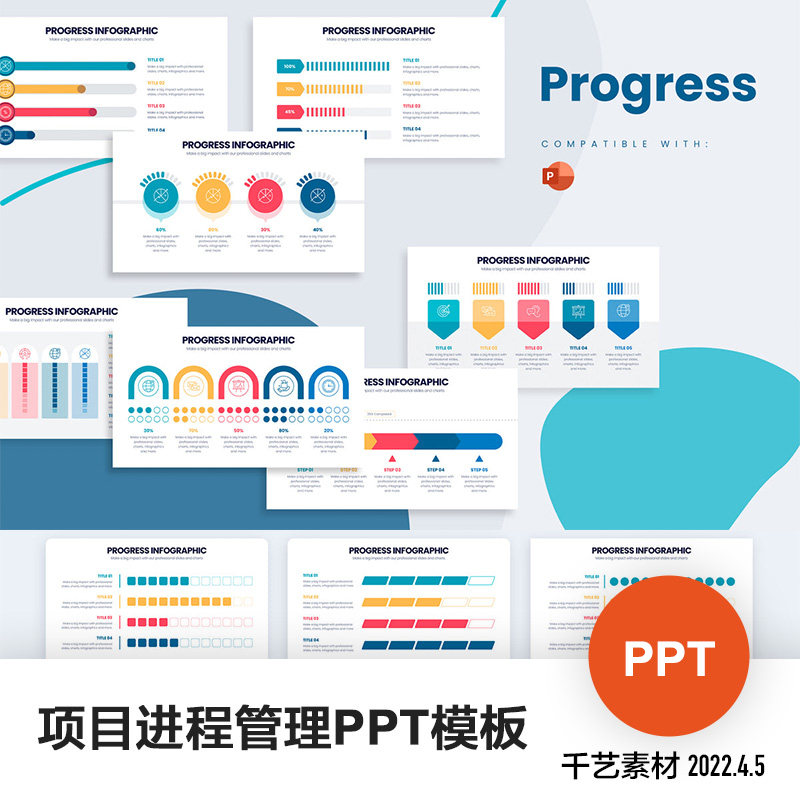 项目进度管理步骤流程图形图表keynote仪表盘 ppt模板ai素材下载