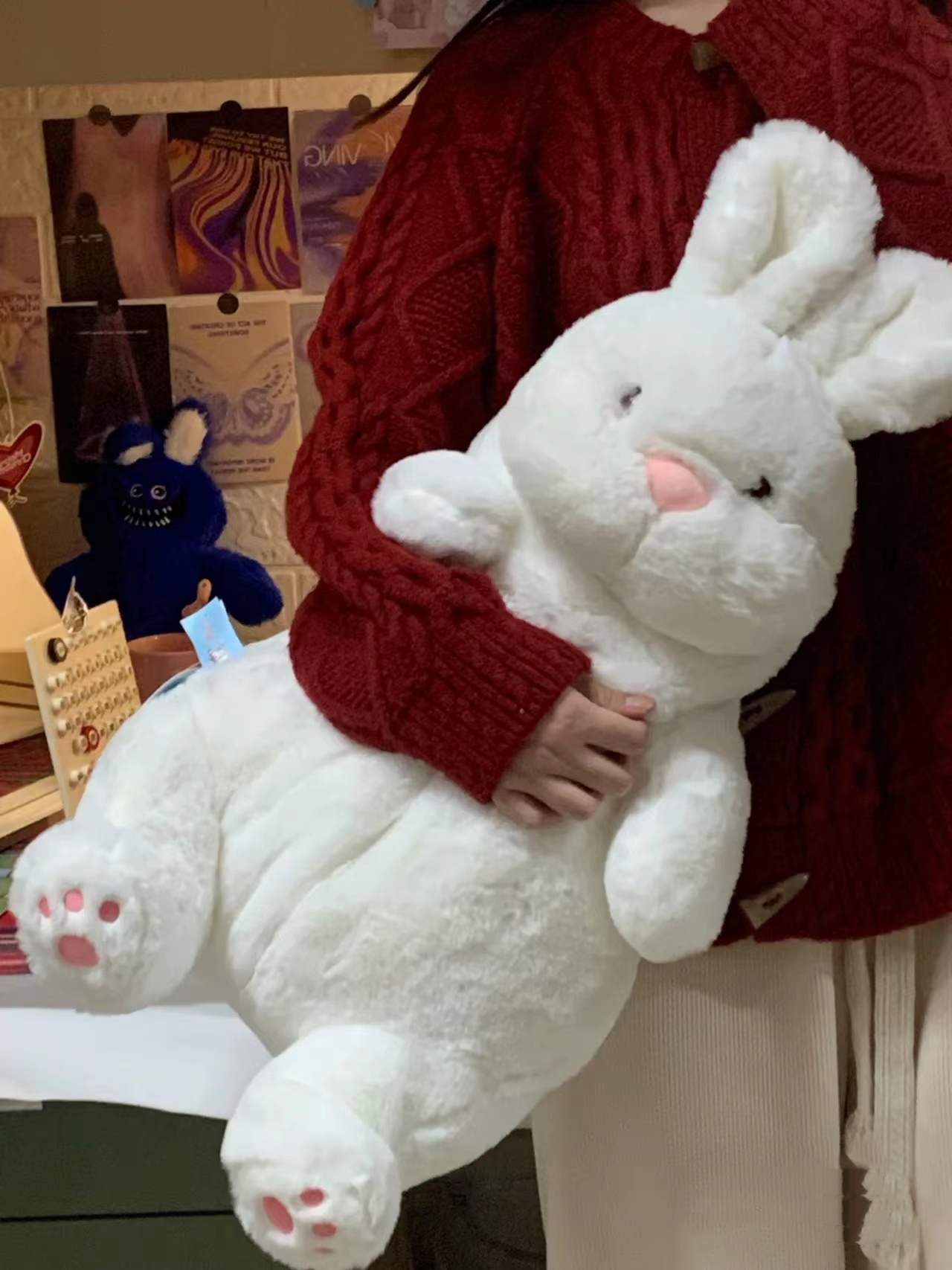 慵懒兔大白兔子治愈系毛绒玩具公仔床上睡觉可爱女生抱布娃娃礼物