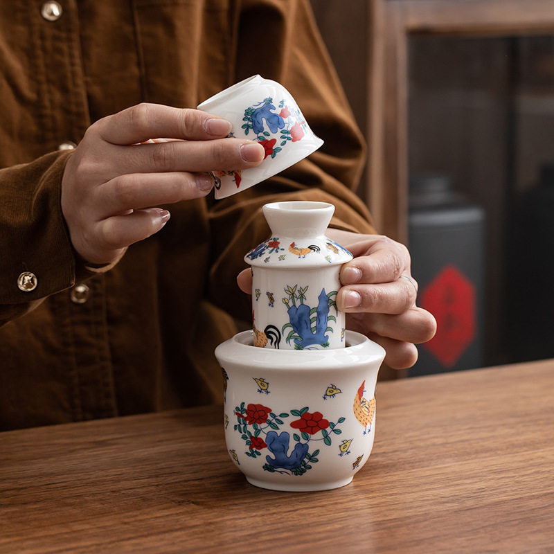 陶瓷温酒器鸡公杯清酒烫家用礼品