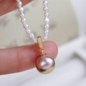 DIY手工制作珍珠项坠不含珍珠多功能开口吊坠银饰 s925纯银配件