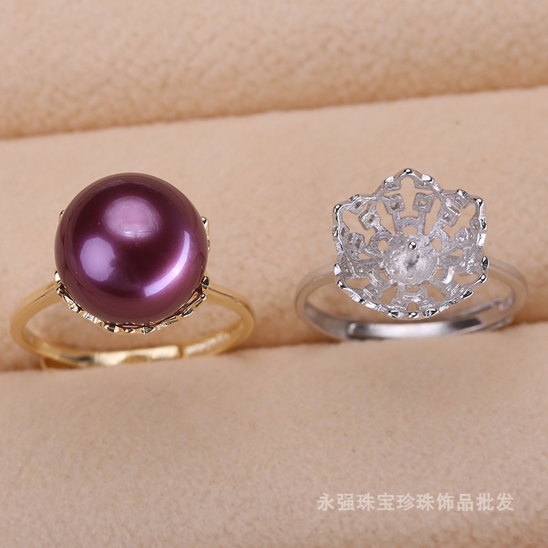 s925纯银戒指环可调节大托diy