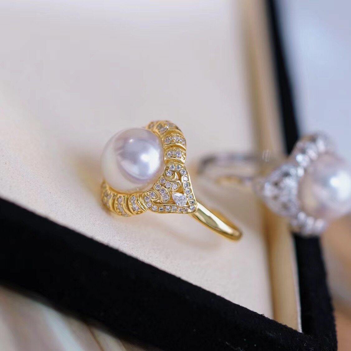 s925纯银戒指环 银饰开口可调节珍珠戒指托 DIY手工制作银配件