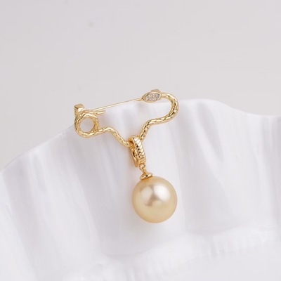 s925纯银银饰开口吊坠空托配件手工制作珍珠项链坠子时尚蛇形胸针