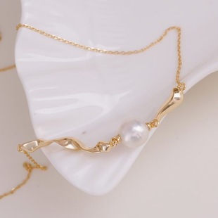 珍珠吊坠配件 s925纯银含项链 配件套链 diy项坠全孔空托手工制作