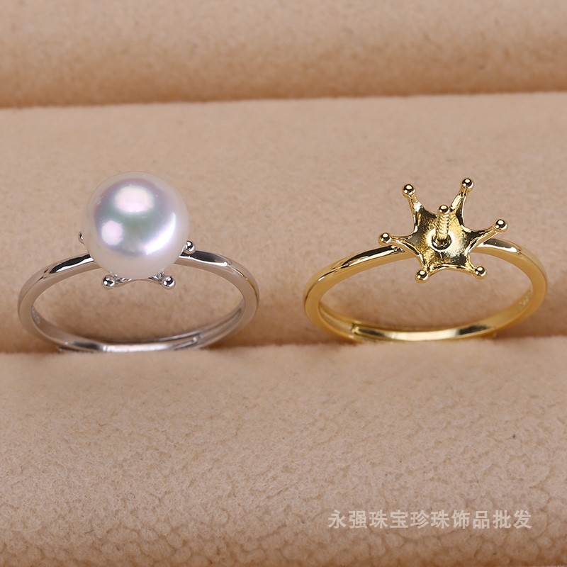 s925纯银戒指环六爪diy手工制作