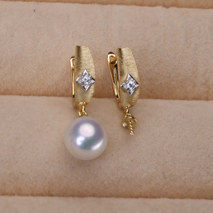 s925纯银银饰耳扣配件 珍珠饰品diy手工制作耳饰一对耳钉