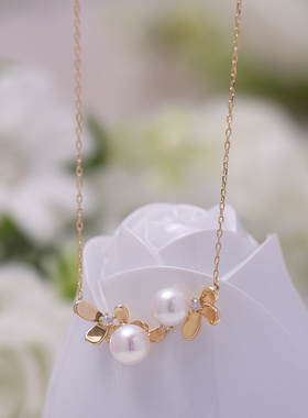 s925纯银银饰项链配件珍珠饰品diy手工制作锁骨链蝴蝶结项链空托