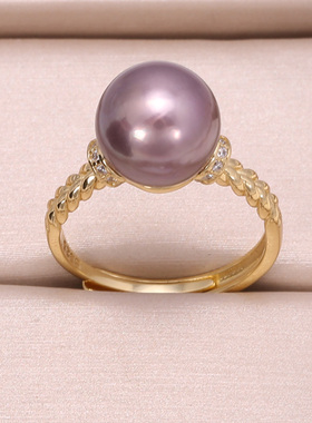 s925纯银戒指环 银饰麻花可调节珍珠戒指托 DIY手工制作银配件