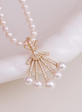 DIY手工制作珍珠项坠多功能多珠开口吊坠银饰 s925纯银半成品配件