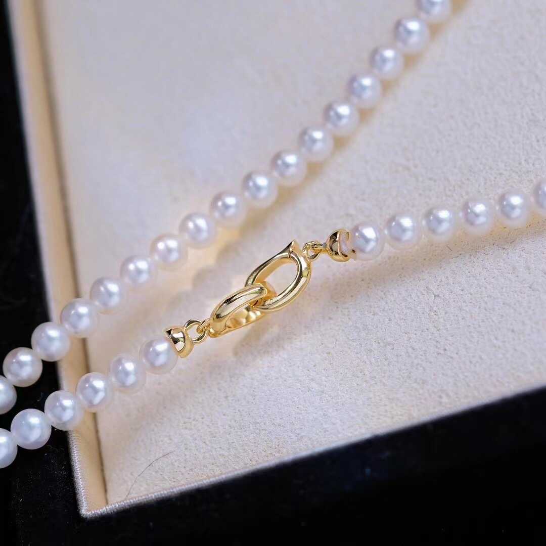 s925纯银时尚珍珠项链手链毛衣链双环 手工diy制作串珠饰品银扣