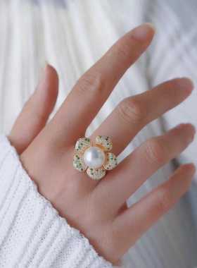 s925纯银戒指环 银饰开口可调节珍珠戒指托 DIY手工制作银配件