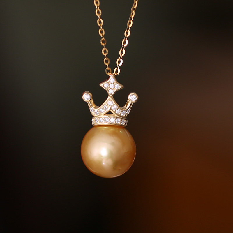 DIY手工制作珍珠项坠不含珍珠单个皇冠吊坠银饰 s925纯银吊坠配件