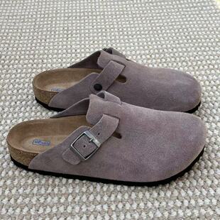 代工厂跟 原材料 勃肯鞋真皮舒适休闲博肯经典包头拖鞋软木女鞋