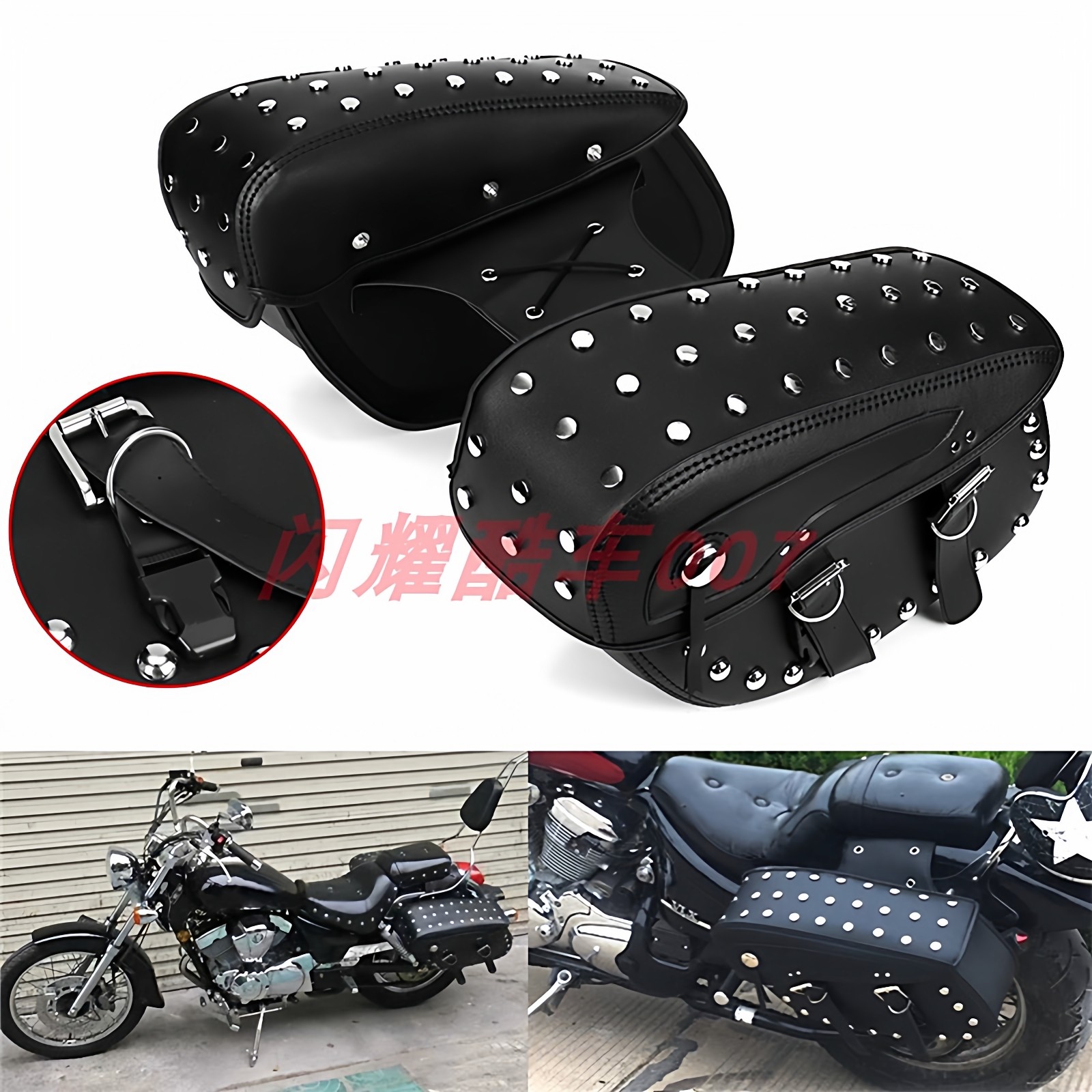 适用力帆V16摩托车太子车改装边包边箱边袋工具包马鞍包侧包挂包