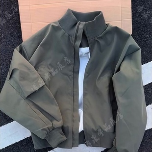 春秋季美式飞行员夹克外套男款立领防风防水棒球服短款痞帅上衣服