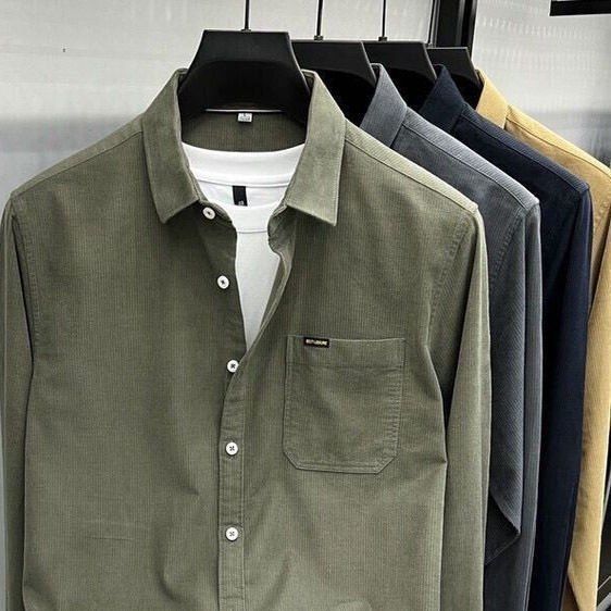 灯芯绒男士长袖衬衫2025春秋季纯色条绒青年休闲衬衣潮流男装外套,男装,衬衫,淘宝优惠券,粉丝福利购,淘宝优惠卷