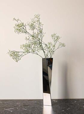 不锈钢轻奢细长花瓶现代极简客厅
