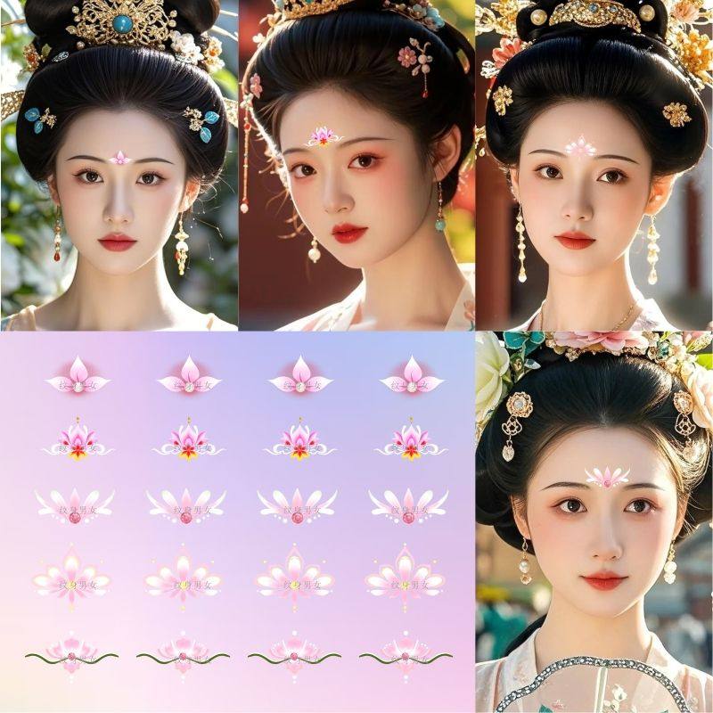 古风可爱女孩眉心彩色花钿贴防水彩绘儿童节日表演汉服眼尾额头,家居饰品,其他贴饰,淘宝优惠券,粉丝福利购,淘宝优惠卷