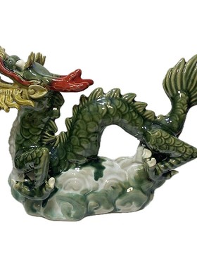 青龙吉祥陶瓷摆件装饰品