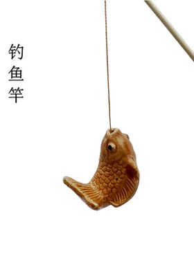 鱼竿陶瓷渔夫配件带竹竿线套装