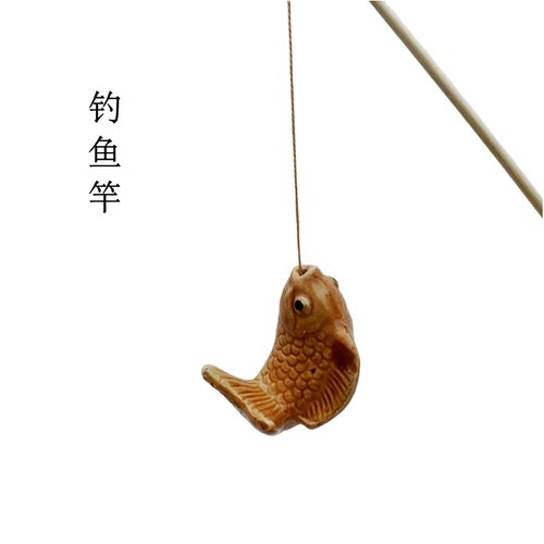 鱼竿陶瓷渔夫配件带竹竿线套装