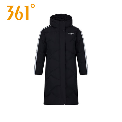 361度女士长款羽绒服新品2024冬连帽外套女子加厚运动服562449302