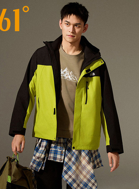 361度男士冲锋外套三合一可拆卸防风保暖绒里两件套春秋552443602