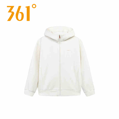 361度女士运动外套女开襟卫衣官方正品秋季新款长袖连帽休闲上衣