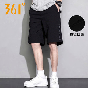 361度纯棉短裤男款2026春季新款透气针织五分裤跑步裤552434008B