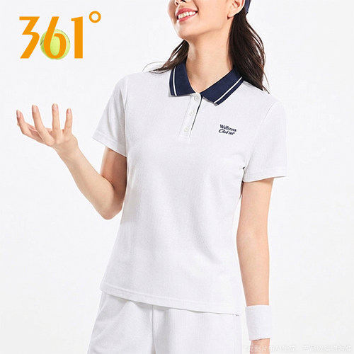 361°女款翻领T恤2026夏季新款宽松圆领运动休闲上衣562624002A