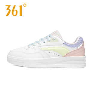 361度女鞋板鞋春秋季皮面透气女士小白鞋2026新款轻便休闲运动鞋