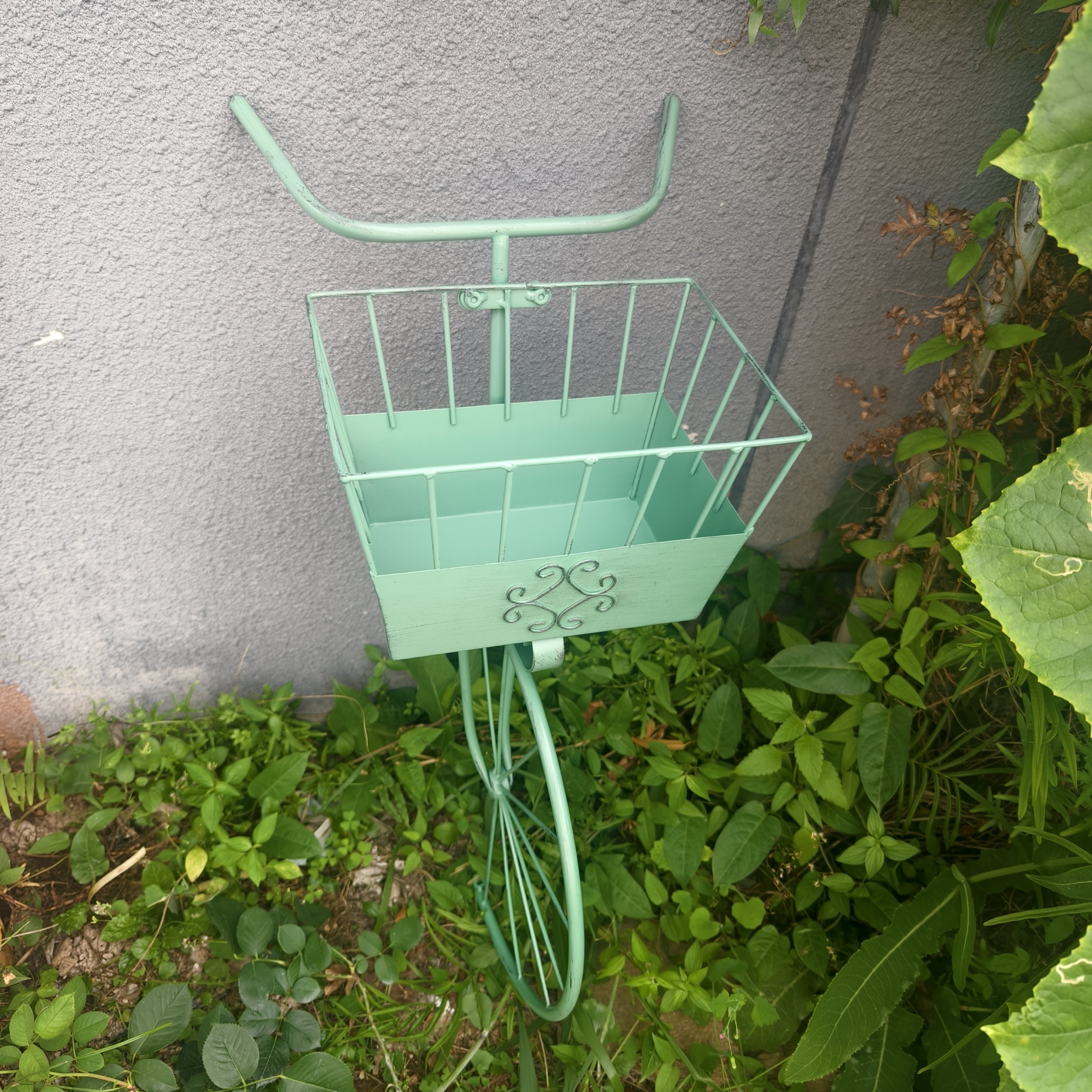 铁艺自行车墙面挂篮花架