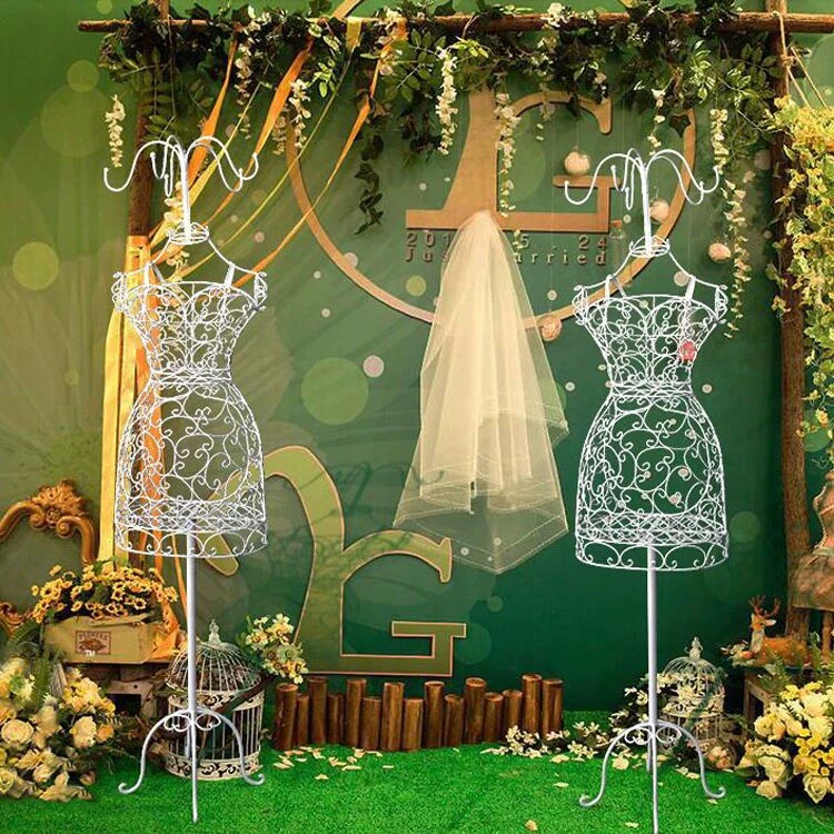 铁艺模特花架爬藤架置物架花园装饰品婚纱服装拍摄展示橱窗摆件