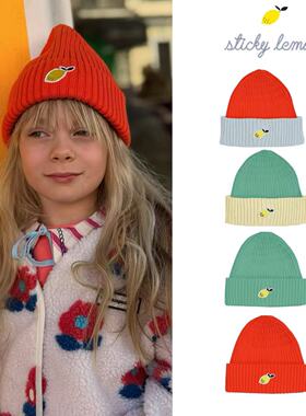 荷兰Sticky Lemon冬季儿童针织撞色毛线帽 时尚保暖百搭