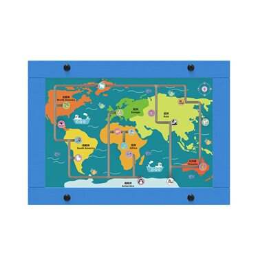 养老院互动世界地理滑轨幼儿园墙面游戏益智操作板墙壁墙面玩具