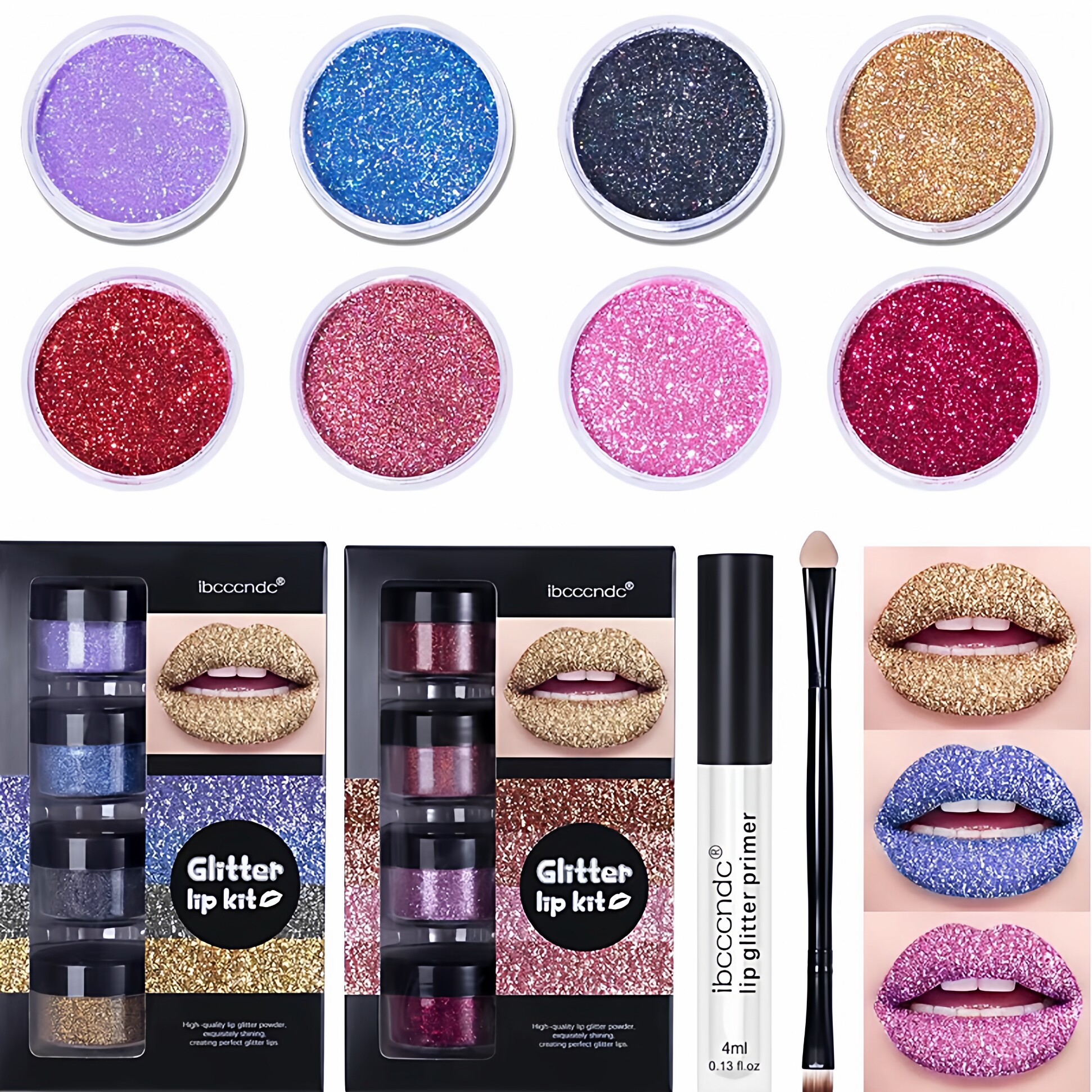 闪粉唇彩套装口红粉大牌平替 Glitter Lip Gloss Set Lipstick