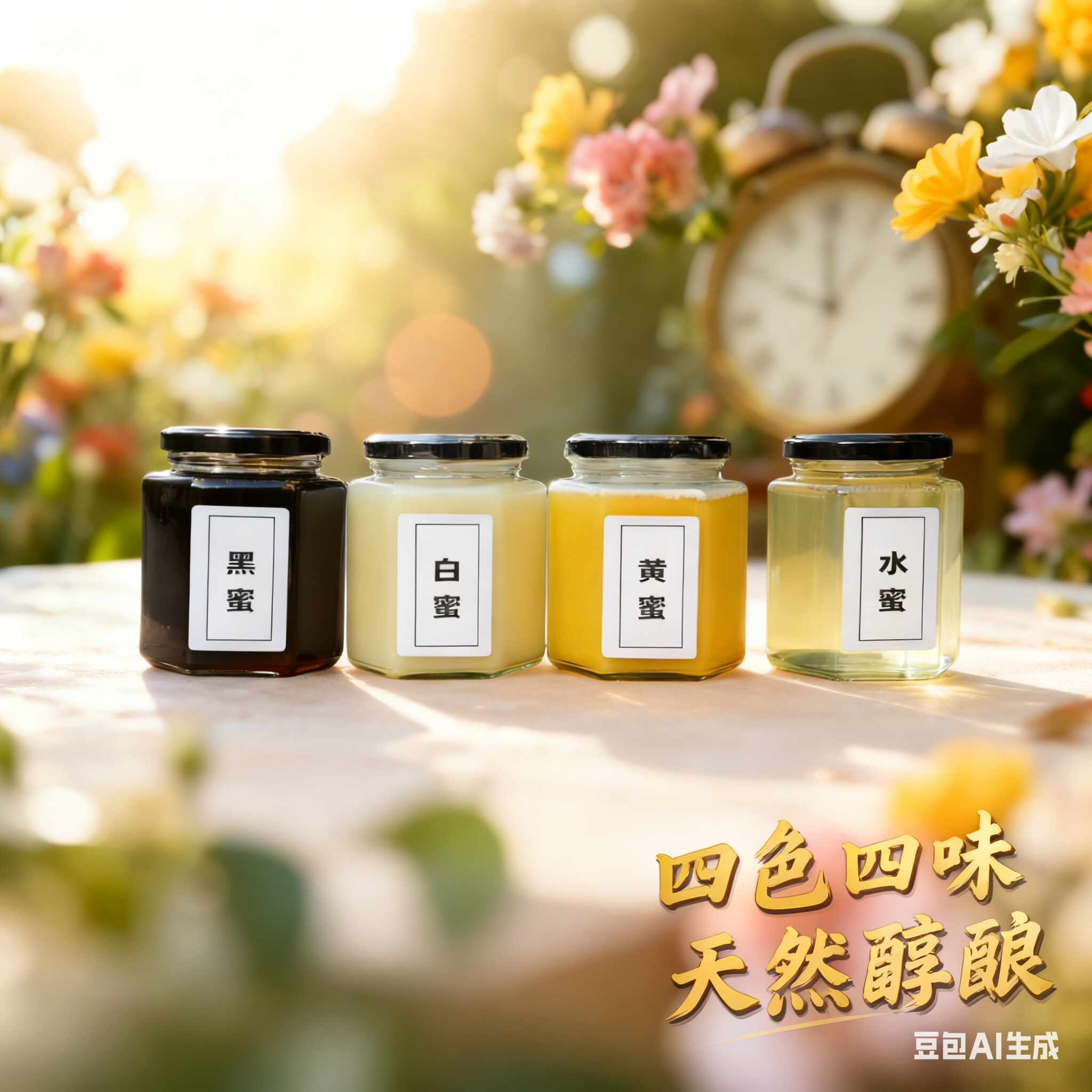 四色四味天然醇酿蜂蜜农家自然纯真成熟原蜜