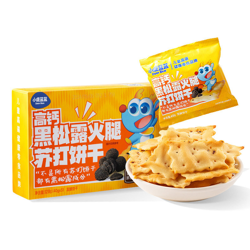 小鹿蓝蓝_高钙黑松露火腿苏打饼干非油炸磨牙棒儿童零食品牌
