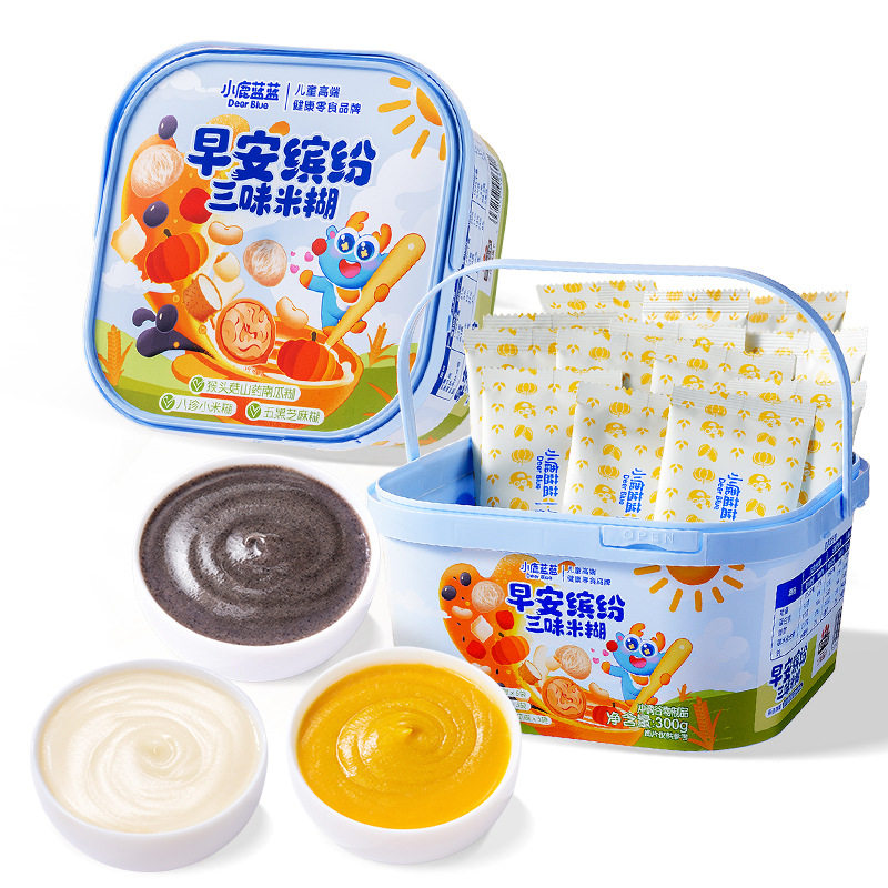 小鹿蓝蓝早安缤纷三味米糊五黑芝麻糊小米糊南瓜糊五谷杂粮代餐
