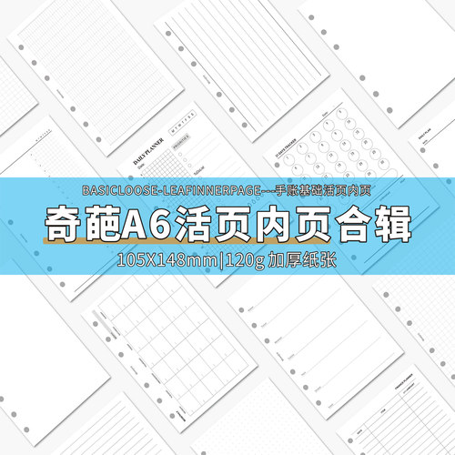 a6奇葩内页手账空白记账打卡替芯